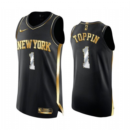 Maillot Basket New York Knicks Obi Toppin 1 2020-21 Noir Golden Edition Swingman - Homme